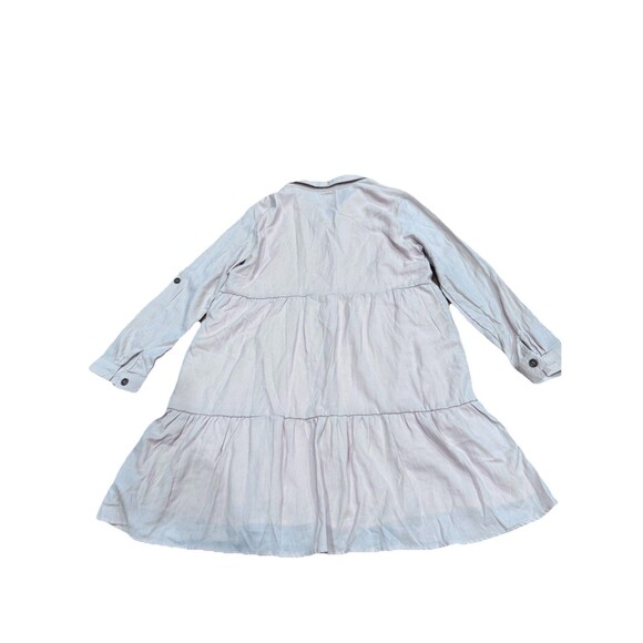 Paper Crane Pink Tiered Ruffle Button-Down Midi Dress Medium Boho Cottagecore - Picture 6 of 7